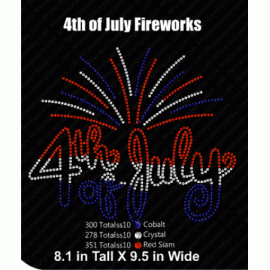 4th of July Fireworks Ombre Rhinestone Digital Design EPS SVG