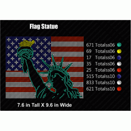 Flag Statue Fill Rhinestone Design EPS SVG