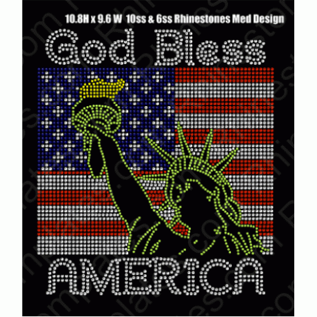 God Bless America Flag Statue Med Digital Download EPS SVG