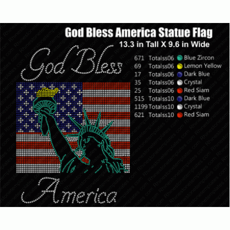 God Bless America Statue Flag Digital Design EPS SVG