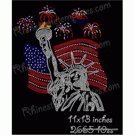 Statue of Liberty Clear Rhinestone Design Download EPS SVG