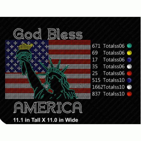 Flag Statue Fill V2 Rhinestone Design EPS SVG