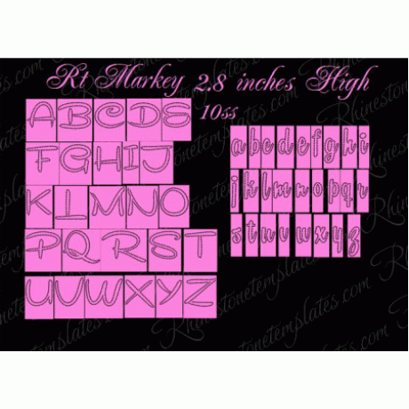 Rhinestone Alphabet RT Markey Line ups EPS SVG Download