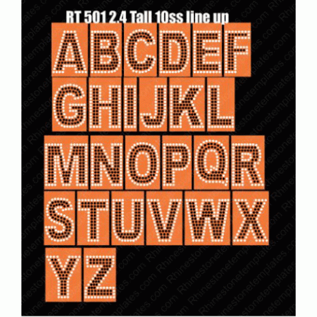 Rt 501 line up Rhinestone Alphabet Download EPS SVG