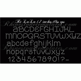 Rt LaLa 1.7Line up Rhinestone Alphabet SVG EPS Digital