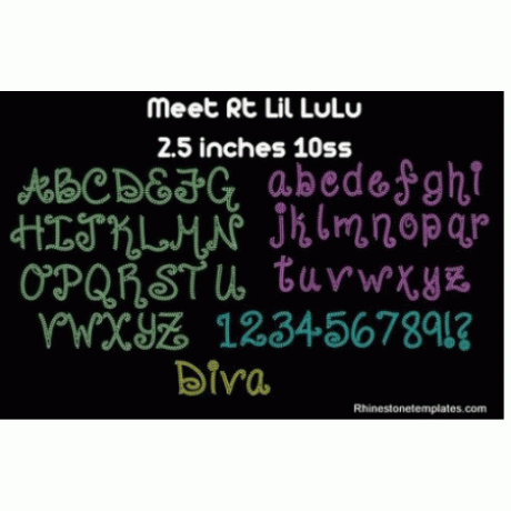 Rhinestone Font Rt Lil LuLu Line ups Download EPS SVG