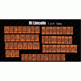 Rt Lincoln line up Rhinestone Alphabet Font Download Eps SVg
