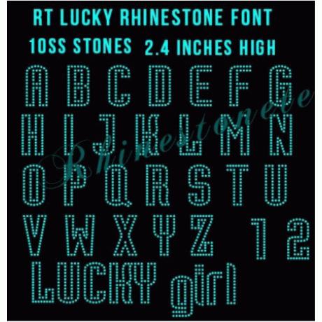 Rhinestone Alphabet Rt Lucky Line up Template Set