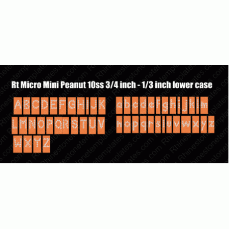 Rt Micro Mini Peanut Rhinestone Alphabet Line up EPS SVG