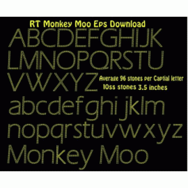Rhinestone Alphabet Rt Monkey Moo 10ss line up Download