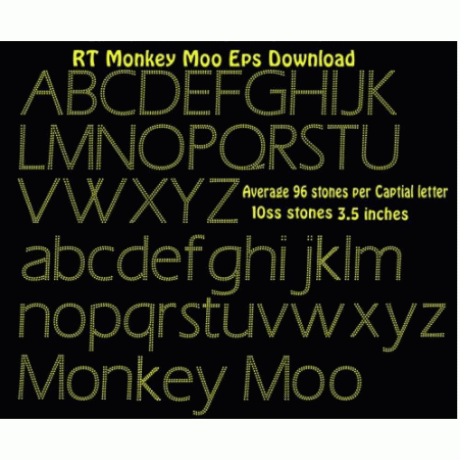 Rhinestone Alphabet Rt Monkey Moo 10ss line up Download