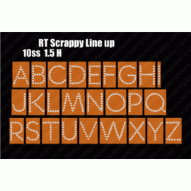 Rt Scrappy Line up Rhinestone Alphabet EPS SVG