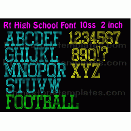 Rhinestone Alphabet Rt High School Line ups Download EPS SVG