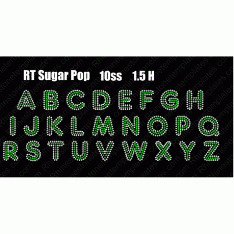 Rt Sugar Pop Line up Rhinestone Alphabet EPS SVG