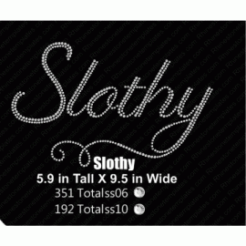 Slothy Rhinestone Digital Design EPS SVG