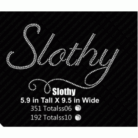 Slothy Rhinestone Digital Design EPS SVG