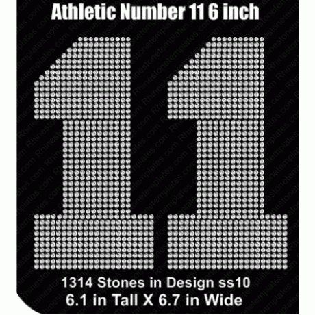 Athletic Number 11 6 inch Digital Design EPS SVG