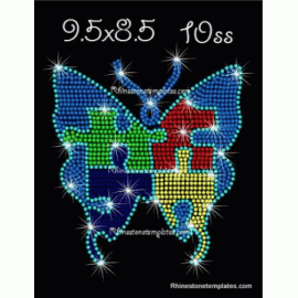Autism Butterfly Puzzle Rhinestone Download EPS SVG
