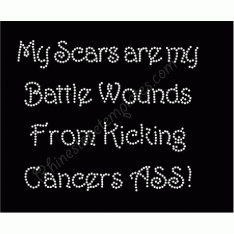 My Scars are my Battle Wounds Rhinestone Template