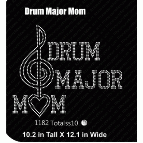 Drum Major Mom Rhinestone Digital Download EPS SVG