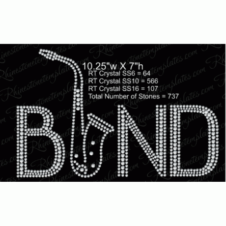 Band Sax Rhinestone Download EPS SVG