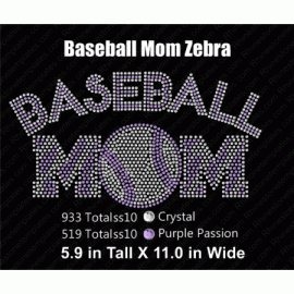 Baseball Mom Zebra Design EPS SVG