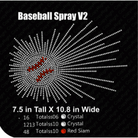 Baseball Spray V2 Rhinestone Design EPS SVG