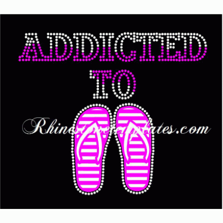 Addicted to Flip Flops Rhinestone Download EPS SVG