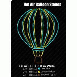 Hot Air Balloon Stones Design Rhinestone EPS SVG
