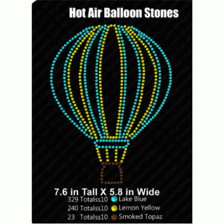 Hot Air Balloon Stones Design Rhinestone EPS SVG