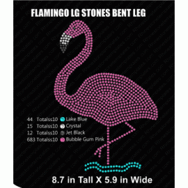 Flamingo Bent Leg LG Design Rhinestone download EPS SVG