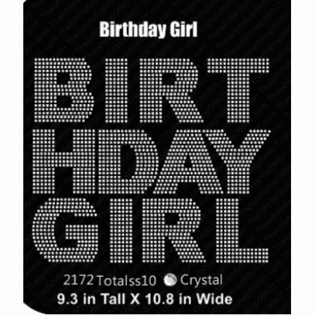 Birthday Girl Bold Rhinestone Template