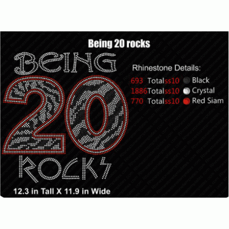 Being 20 Rocks Rhinestone Download EPS SVG