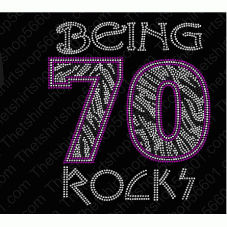 Being 70 rocks Rhinestone Download EPS SVG