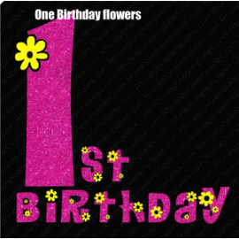 1st Flower Birthday Design EPS SVG