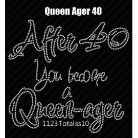 Queenager 40 Rhinestone Digital Design Download EPS SVG