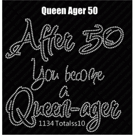 Queenager 50 Rhinestone Digital Design Download EPS SVG