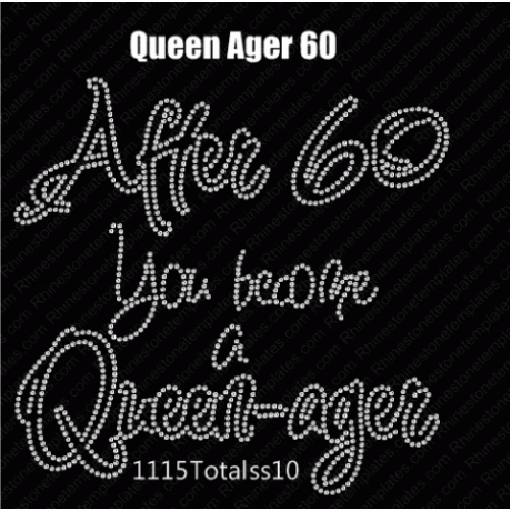 Queenager 60 Rhinestone Digital Design Download EPS SVG Queenager 60 Rhinestone Digital Design Download EPS SVG