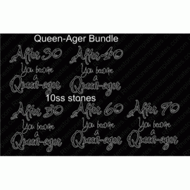 Queenager Birthday Rhinestone Design Download Bundle