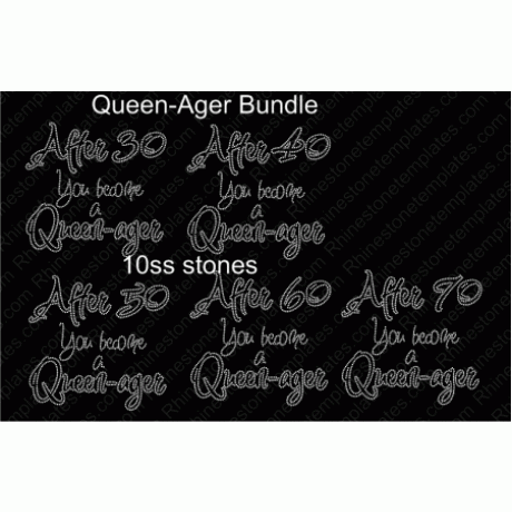 Queenager Birthday Rhinestone Design Download Bundle