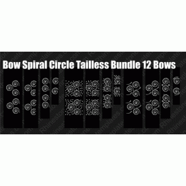 Cheer Bow Spiral Circle Tailless Bundle Digital Design EPS SVG