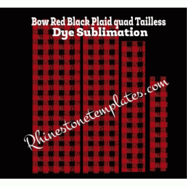 Cheer Bow Red Black Plaid Tailless Quad Dye Sublimation
