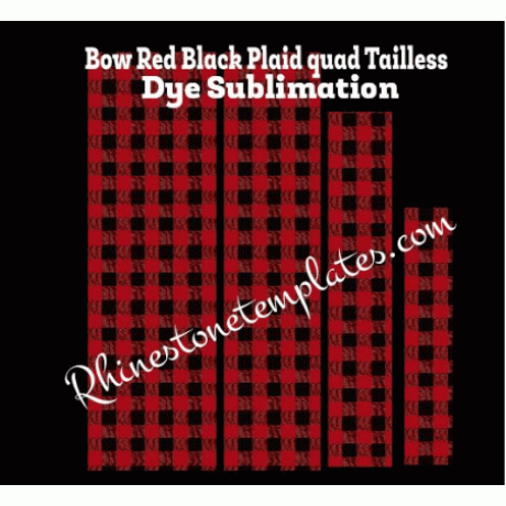 Cheer Bow Red Black Plaid Tailless Quad Dye Sublimation