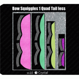 Cheer Bow Squiggles 1 Tailless Quad Rhinestone Download EPS SVG