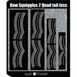 Cheer Bow Squiggles 2 Quad Tailless Rhinestone Digital Download EPS SVG