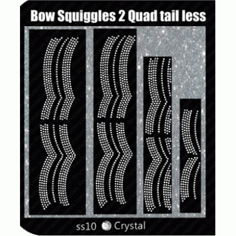 Cheer Bow Squiggles 2 Quad Tailless Rhinestone Digital Download EPS SVG