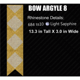 Cheer Bow Argyle 8 Rhinestone Template