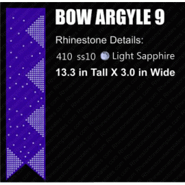 Cheer Bow Argyle 9 Rhinestone Template