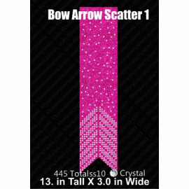 Cheer Bow Arrow Scatter 1 Rhinestone Template