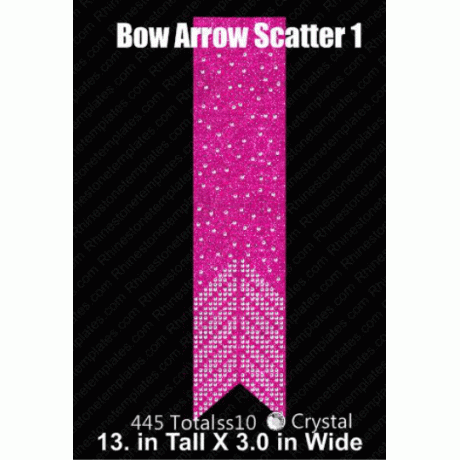 Cheer Bow Arrow Scatter 1 Rhinestone Template